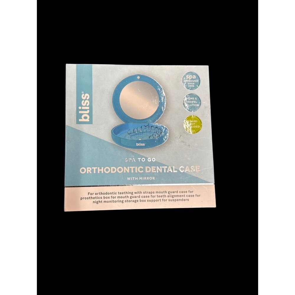 Bliss Spa to Go Orthodontic Dental Case with Mirror Blue New in Box